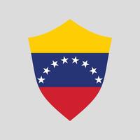 Venezuela Flag in Shield Shape Frame vector