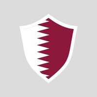 Qatar Flag in Shield Shape Frame vector