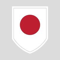 Japan Flag in Shield Shape Frame vector