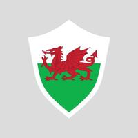 Wales Flag in Shield Shape Frame vector