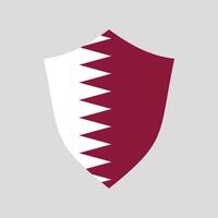 Qatar Flag in Shield Shape Frame vector