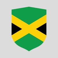 Jamaica Flag in Shield Shape Frame vector