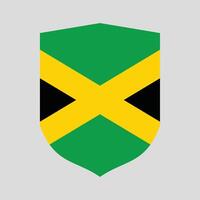 Jamaica Flag in Shield Shape Frame vector