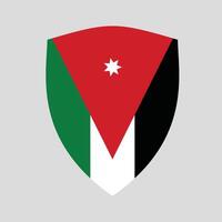 Jordan Flag in Shield Shape Frame vector