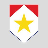 Saba Flag in Shield Shape Frame vector