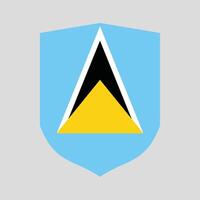 Saint Lucia Flag in Shield Shape Frame vector