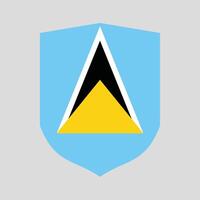 Saint Lucia Flag in Shield Shape Frame vector