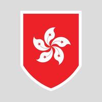 Hong Kong Flag in Shield Shape Frame vector