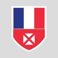 Wallis and Futuna Flag in Shield Shape Frame vector