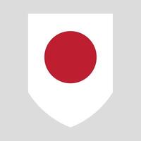 Japan Flag in Shield Shape Frame vector