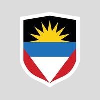 Antigua and Barbuda Flag in Shield Shape vector