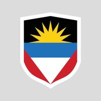 Antigua and Barbuda Flag in Shield Shape vector