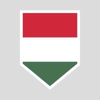 Hungary Flag in Shield Shape Frame vector