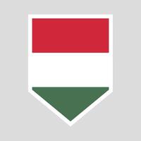 Hungary Flag in Shield Shape Frame vector