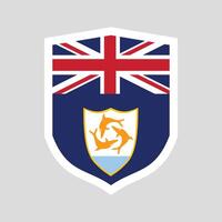 Anguilla Flag in Shield Shape vector