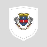 Saint Barthelemy Flag in Shield Shape Frame vector