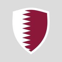 Qatar Flag in Shield Shape Frame vector