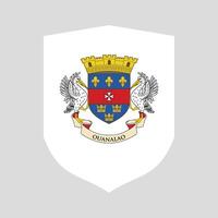 Saint Barthelemy Flag in Shield Shape Frame vector