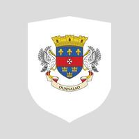 Saint Barthelemy Flag in Shield Shape Frame vector