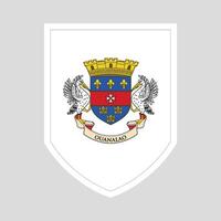Saint Barthelemy Flag in Shield Shape Frame vector