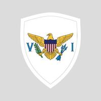 americano Virgen islas bandera en proteger forma marco vector