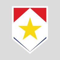 Saba Flag in Shield Shape Frame vector