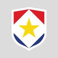 Saba Flag in Shield Shape Frame vector