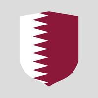 Qatar Flag in Shield Shape Frame vector