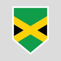 Jamaica Flag in Shield Shape Frame vector