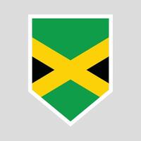 Jamaica Flag in Shield Shape Frame vector