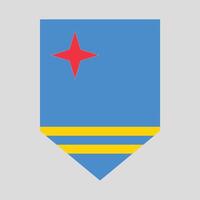 Aruba Flag in Shield Shape Frame vector