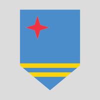 Aruba Flag in Shield Shape Frame vector