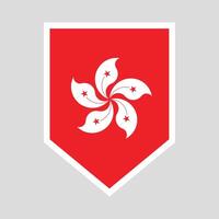 Hong Kong Flag in Shield Shape Frame vector