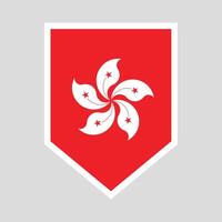 Hong Kong Flag in Shield Shape Frame vector