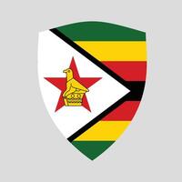 Zimbabwe Flag in Shield Shape Frame vector