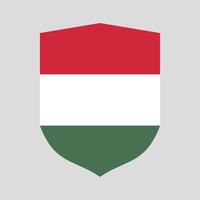 Hungary Flag in Shield Shape Frame vector