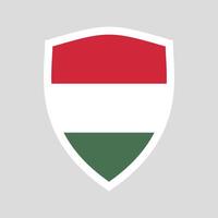 Hungary Flag in Shield Shape Frame vector