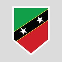 Saint Kitts and Nevis Flag in Shield Shape vector