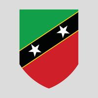 Saint Kitts and Nevis Flag in Shield Shape vector