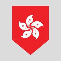 Hong Kong Flag in Shield Shape Frame vector