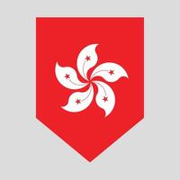 Hong Kong Flag in Shield Shape Frame vector