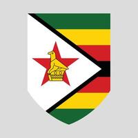 Zimbabwe Flag in Shield Shape Frame vector