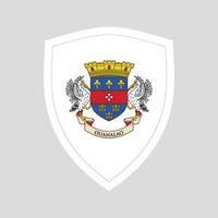 Saint Barthelemy Flag in Shield Shape Frame vector