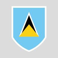 Saint Lucia Flag in Shield Shape Frame vector