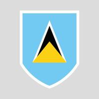 Saint Lucia Flag in Shield Shape Frame vector