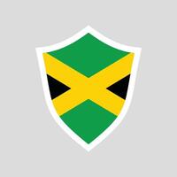 Jamaica Flag in Shield Shape Frame vector