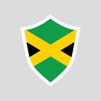 Jamaica Flag in Shield Shape Frame vector