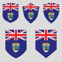 Set of Saint Helena Flag in Shield Shape vector