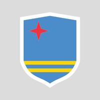 Aruba Flag in Shield Shape Frame vector