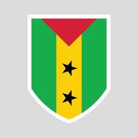 Sao Tome and Principe Flag in Shield Shape vector